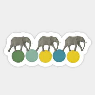 Travelling Elephants Sticker